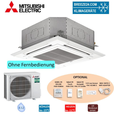 Mitsubishi Electric Set Deckenkassette 5,0 kW PLA-ZM50EA2 + Blende PLP-6EA + PUZ-ZM50VKA2 50 - 55 m² | R32