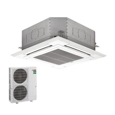 Mitsubishi Electric Set Deckenkassette 9,5 kW PLA-ZM100EA2 + Blende PLP-6EA + PUZ-ZM100YDA 400V