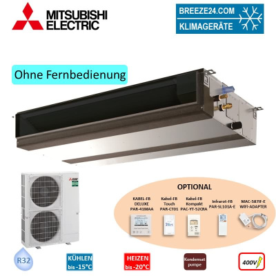 Mitsubishi Electric Set Kanaleinbaugerät 9,5 kW - PEAD-M100JA2 + PUZ-ZM100YDA R32 Klimaanlage 400V