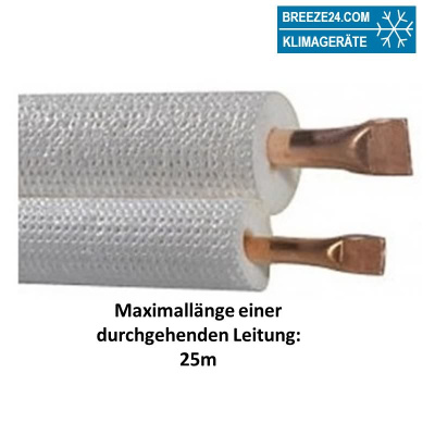 1/4" / 3/8" (6,35/9,52mm) DUO-Kältemittelleitung isoliert