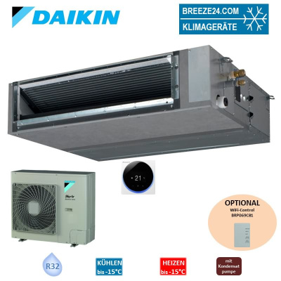 Daikin Set Kanalgerät 12,1 kW - FBA125A + RZASG125MV1 (Fernbedienung wählbar) R32 Klimaanlage