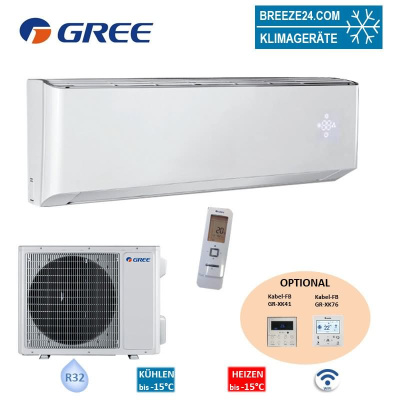 GREE Set EVO Wandgerät 7,0 kW - GWH-24-YE6-I + GWH-24-YE6-0 | WiFi | Raumgröße 70 - 75 m² | R32