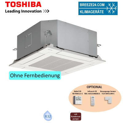 Toshiba RAS-M10S4MUVG-E + RBC-UM21P(W)-E Deckenkassette Euroraster (Nur Multi Split)2,7 kW