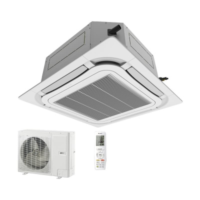 GREE Set 4-Wege-Deckenkassette 10,0 kW GUD100T1 + PANEL TF06 + GUD100W1/NhA-S R32 Klimaanlage 400V