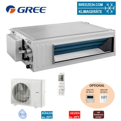 GREE Set Kanalgerät 7,0 kW - GUD71PH1 + GUD71W1/NhA-S - R32 Klimaanlage
