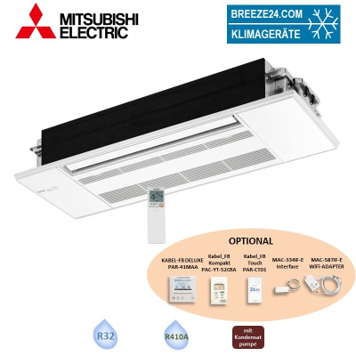Mitsubishi Electric 1-Wege-Deckenkassette 3,5 kW - MLZ-KP35VG mit Blende MLP-450W R32
