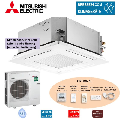 Mitsubishi Electric Set 4-Wege-Deckenkassette 5,0 kW - SLZ-M50FA + Blende SLP-2FA + SUZ-M50VA R32