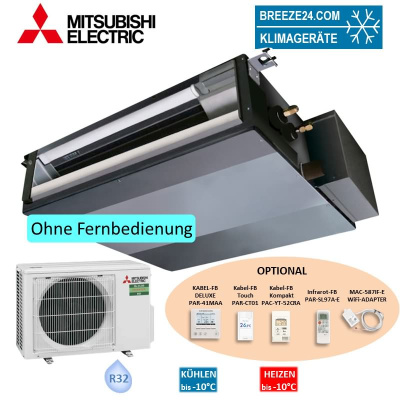Mitsubishi Electric Set Kanalgerät 2,5 kW - SEZ-M25DA2 + SUZ-M25VA | für 1 Raum 25 - 30 m² | R32