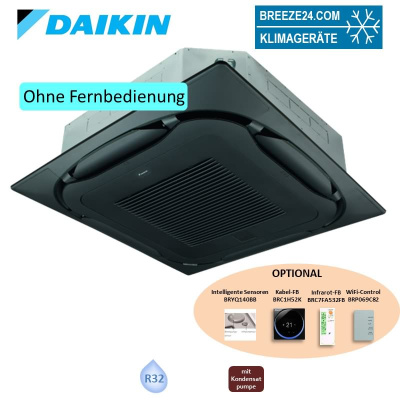 Daikin Deckenkassette 5,0 kW - FCAG50B-3 mit Blende BYCQ140EB standard schwarz R32