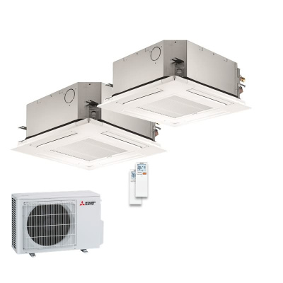 Mitsubishi Electric 4-Wege-Deckenkassette Set SLZ-M15FA2 + SLZ-M25FA2 + SLP-2FALM + MXZ-2F33VF4