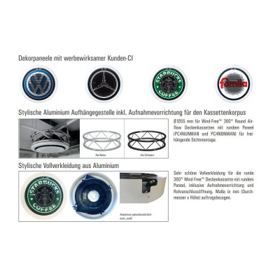 Samsung Wind-Free 360° Round Airflow Deckenkassette AM 140 KN4DEH + Paneel PC4NUNMAN (nur DVM S) 14,0 kW