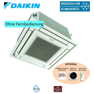 Daikin FXZQ25A 4-Wege-Deckenkassette 2,8 KW mit Blende BYFQ60CW weiß VRV