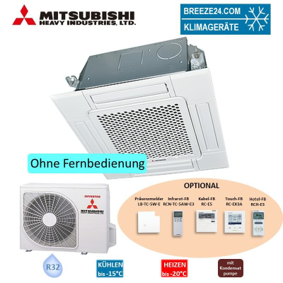 Mitsubishi Heavy Set 4-Wege-Deckenkassette 4,0 kW Standardpaneel FDTC40VH + SRC40ZSX-W1 R32