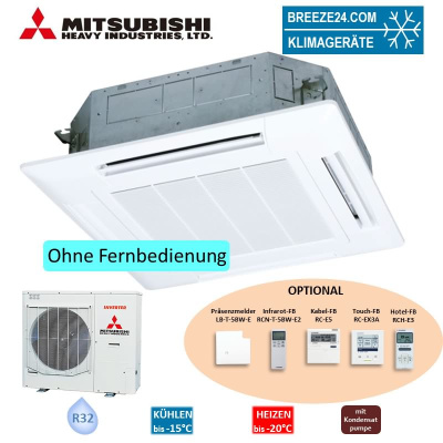Mitsubishi Heavy Set 4-Wege-Deckenkassette 5,6 kW Standardpaneel FDT60VH + SRC60ZSX-W3 R32