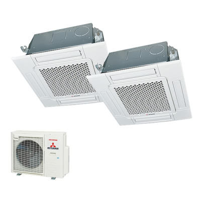 Mitsubishi Heavy Set 5,0 kW 2 x FDTC50VH 4-Wege-Deckenkassette Standardpaneel + SCM71ZS-W R32