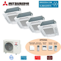 Mitsubishi Heavy Set 4 x Deckenkassetten Komfortpaneel 2...