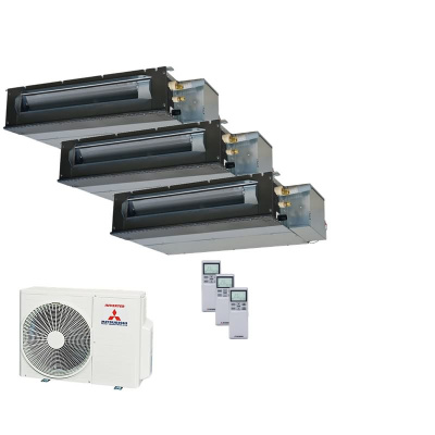 Mitsubishi Heavy Set 3 x Kanalgeräte 2,5 kW - SRR25ZS-W + SCM50ZS-W R32 Klimaanlage