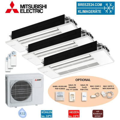 Mitsubishi Electric 1-Wege-Deckenkassette Set 2,5/5,0 kW 2 x MLZ-KP25VF + MLZ-KP50VG + MXZ-3F54VF4