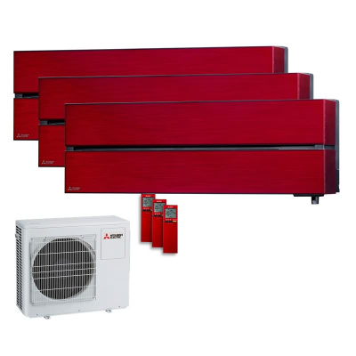 Mitsubishi Electric Set 3 Wandgeräte Diamond WiFi 2,5/3,5 kW 2 x MSZ-LN25VG2R + MSZ-LN35VG2R + MXZ-3F68VF