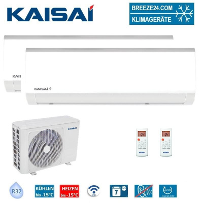 Kaisai Set 2 Wandgeräte Fly 3,5 kW 2 x KWX-12KRHI + K20E-18HFN32H Klimaanlage