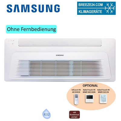 Samsung 1-Weg-Deckenkassette 2,6 kW - AC 026 RN1DKG + Blende PC1NWFMAN Wind-Free R32 (Nur Monosplit) BAC/NASA R32