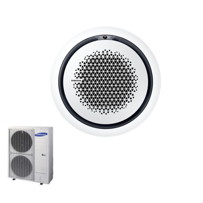 Samsung Set Deckenkassette Round Airflow 13,4 kW AC 140 RN4PKG + Blende PC4NUNMAN weiss + AC 140 RXADNG R32 Klimaanlage 400V