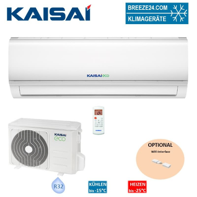 Kaisai Set Wandgerät Eco 7,0 kW KEX-24KTKI + KEX-24KTKO für 1 Raum mit 70 - 75 m² | R32