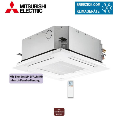 Mitsubishi Electric 4-Wege Deckenkassette 1,7 kW  PLFY-WL15VFM-E Euroraster + Blende SLP-2FALM2 HVRF