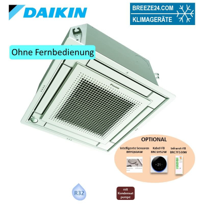 Daikin FXZA25A 4-Wege-Deckenkassette mit Blende BYFQ60C4S silber VRV 5 R32