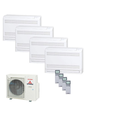 Mitsubishi Heavy Set 4 Truhengeräte 2,5/3,5kW 3 x SRF25ZS-W + SRF35ZS-W + SCM80ZS-W R32