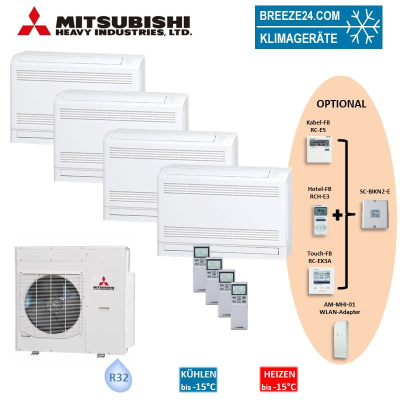 Mitsubishi Heavy Set 4 Truhengeräte 3,5kW 4 x SRF35ZS-W + SCM100ZS-W R32 Klimaanlage