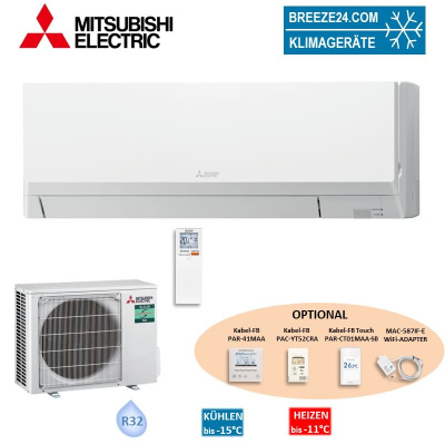 Mitsubishi Electric Set Wandgerät 3,6 kW - PKA-M35LAL2 + PUZ-ZM35VKA2 | Raumgröße 35 - 40 m² | R32