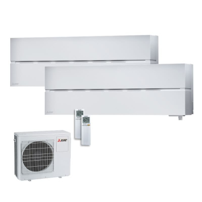 Mitsubishi Electric Set 2 Wandgeräte Diamond WiFi 1,8/3,5kW MSZ-LN18VG2W+MSZ-LN35VG2W + MXZ-2F53VF4