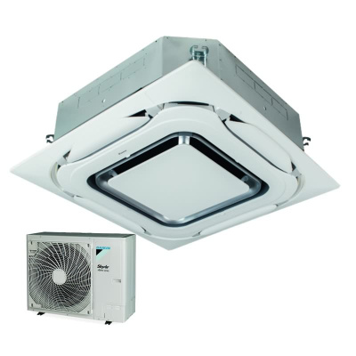 Daikin Set 4-Wege-Deckenkassette 12,1 kW - FCAHG125H-4 + Blende BYCQ140EP design weiss + RZAG125NV1