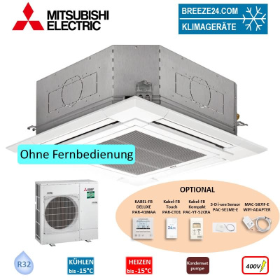 Mitsubishi Electric Set Deckenkassette 13,4 kW PLA-M140EA2 + Blende PLP-6EA + PUZ-M140YKA R32 400V