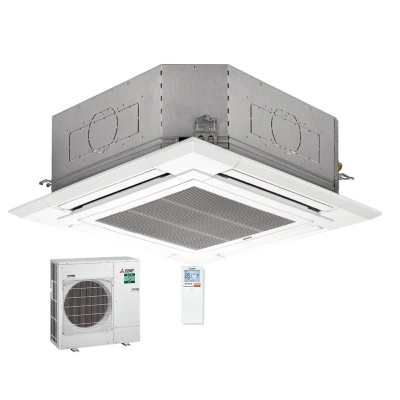 Mitsubishi Electric Set Deckenkassette 9,5 kW PLA-M100EA2 + Blende PLP-6EALM + PUZ-M100VKA2 R32