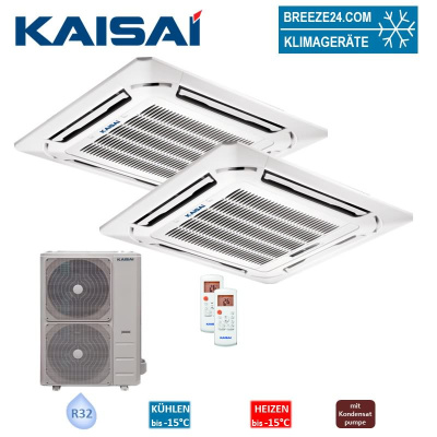 Kaisai Set 2 x KCD-24HRG32X + KCD-HRG32 Deckenkassette + Y-Verbinder UTP-SX254A + KOE30U-48HFN32X 400V