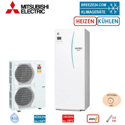 Mitsubishi Electric Set 8.35 PUZ-HWM140YHA + ERPT20X-VM2D Monoblock-Wärmepumpe + Speicher200L 14,0kW