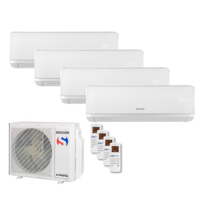 Sinclair Set 4 Wandgeräte RAY 2,7/3,2 kW 3 x SIH-09BIR + SIH-12BIR3 + MV-E28BI2 R32 Klimaanlage