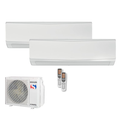 Sinclair Set 2 Wandgeräte KEYON 3,2/3,2 KW 2 x SIH-12BIK + MV-E21BI2 WiFi R32 Klimaanlage