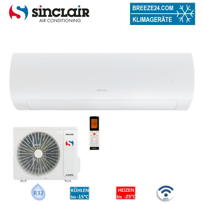 Sinclair Set Wandgerät TERREL SIH-24BIT2W + SOH-24BIT weiß 7,0 kW | Raumgröße 70 - 75 m² | WiFi
