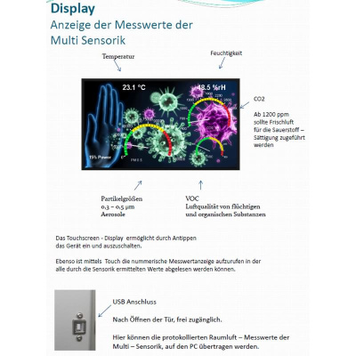 Nowoair 100 Luftreiniger mit HEPA 14 Luftfilter + UVC Licht + Multi Sensorik -  für bis zu 120 m²