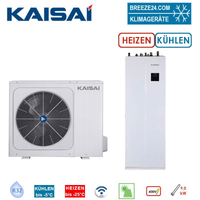 Kaisai Wärmepumpen Set Arctic KHA-16RY3 + KMK-240L-160RY3 Außengerät + Hydromodul mit Speicher 240L