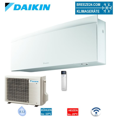 Daikin Set FTXJ20AW9 + RXJ20A Emura WiFi Wandgerät Mattweiß + Außengerät 2,0 kW 1 Raum 20 - 25 m²