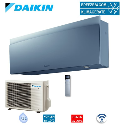 Daikin Set FTXJ20AS9 + RXJ20A Emura WiFi Wandgerät Silber + Außengerät 2,0 kW 1 Raum 20 - 25 m²
