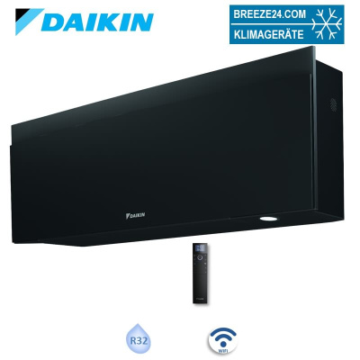 Daikin FTXJ25AB Emura Wandgerät WiFi Mattschwarz 2,5 kW | Raumgröße 25 - 30 m²