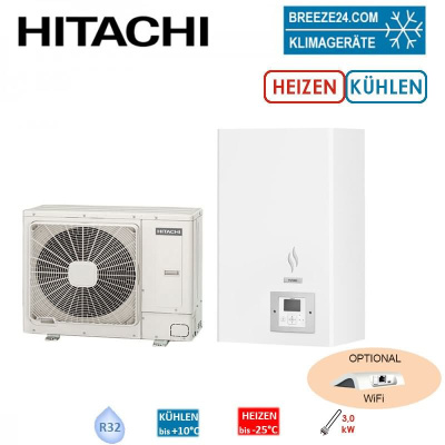 Hitachi Yutaki S 4,3 kW RAS-2WHVRP + RWM-2.0R1E - Wärmepumpe + Hydromodul | 3 kW Heizstab