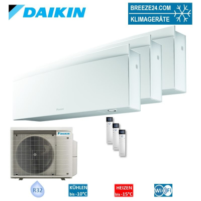 Daikin Set 3 Wandgeräte Emura WiFi 3,5/4,8 kW 2 x F TXJ35AW + FTXJ50AW9 + 4MXM80A8 R32 Klimaanlage