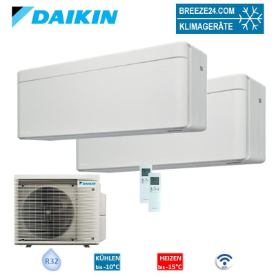 Daikin Set 2 Wandgeräte Stylish WiFi 2,5/5,0 kW FTXA25CW + FTXA50CW + 2MXM50A2V1B(9/8) R32