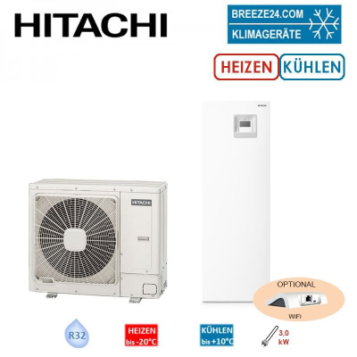 Hitachi Yutaki S Combi 6 kW RAS-2.5WHVRP1 + RWD-2.5RW1E-220S Wärmepumpe + Hydromodul/Speicher 220 L
